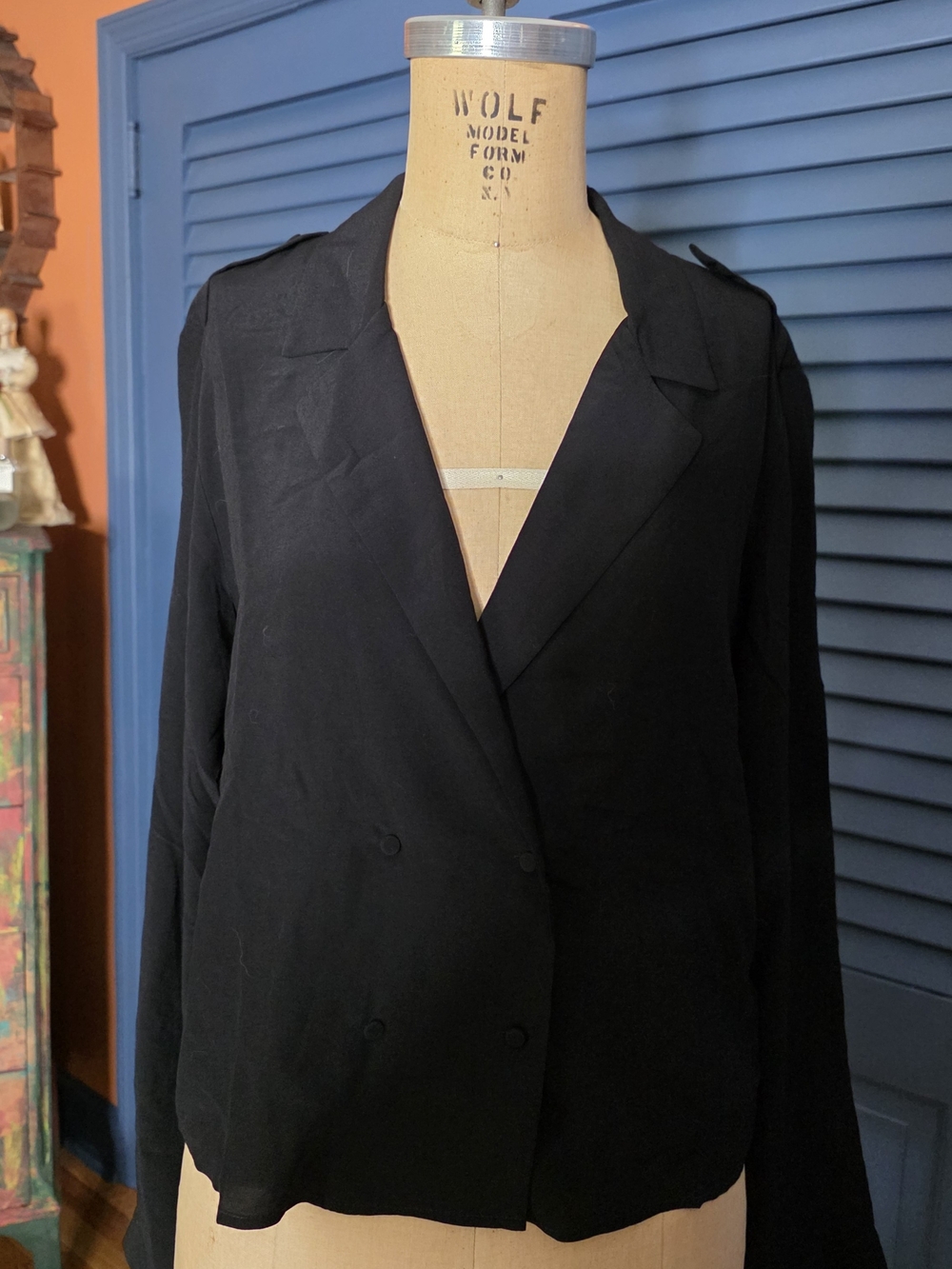 NWT Zadig & Voltaire Black Tussi Soft Blouse / Blazer Shirt - Size M